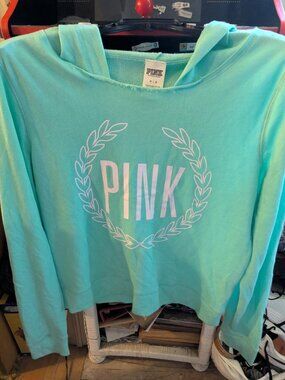 VS Pink hooded top Size M